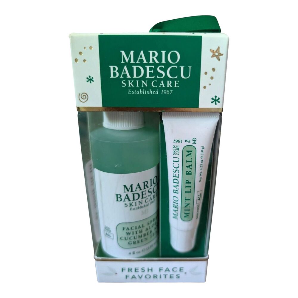 Mario Badescu Winter Skincare Facial Spray 4 oz & Lip Balm Holiday Gift Set New